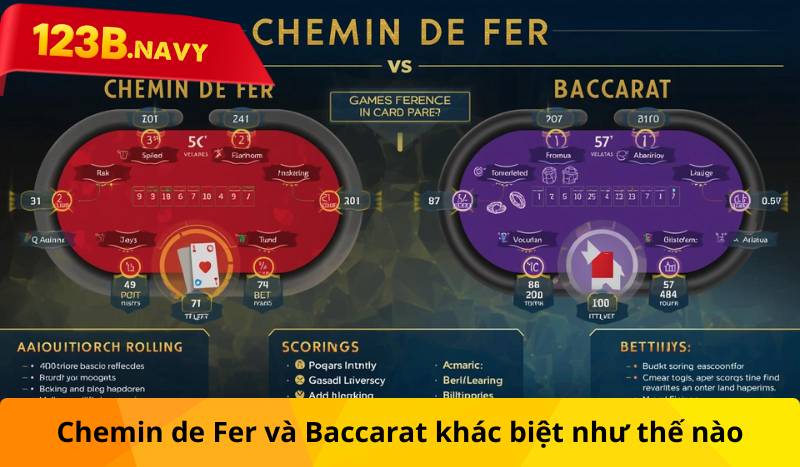 Chemin de Fer và Baccarat khác biệt như thế nào