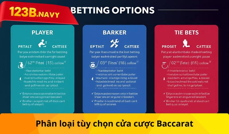 Phân loại tùy chọn cửa cược Baccarat